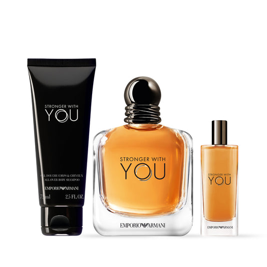 Emporio Armani Stronger With You 100ml EDT, 15ml Travel Spray & 75ml Shower Gel Gift Set