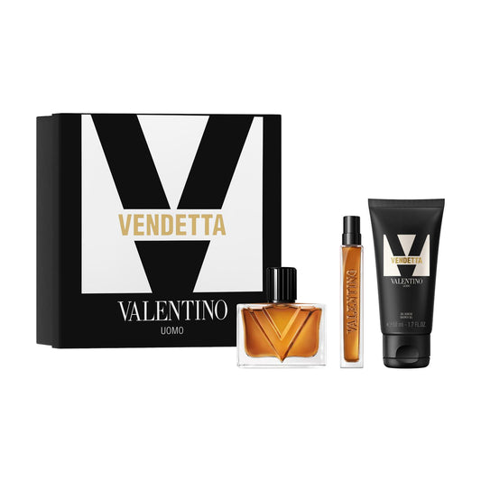 Valentino Vertigo Uomo 50ml EDP, 50ml Shower Gel & 10ml Travel Spray Gift Set