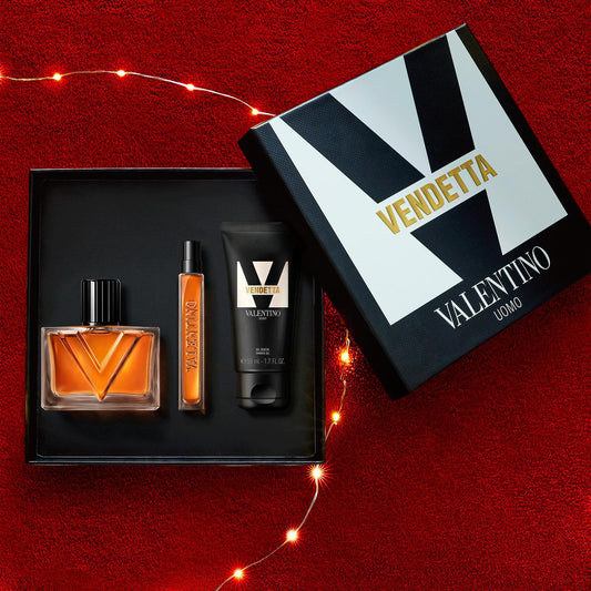 Valentino Vertigo Uomo 50ml EDP, 50ml Shower Gel & 10ml Travel Spray Gift Set