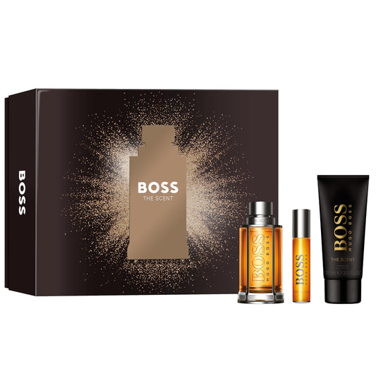 Hugo Boss The Scent Mens Gift Set 100ml EDT Spray, 100ml Shower Gel & 10ml Travel Spray