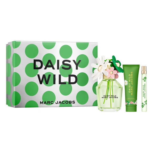 Marc Jacobs Daisy Wild Eau De Parfum For Women And Body Lotion Trio Gift Set 100ml, 10ml & 75ml