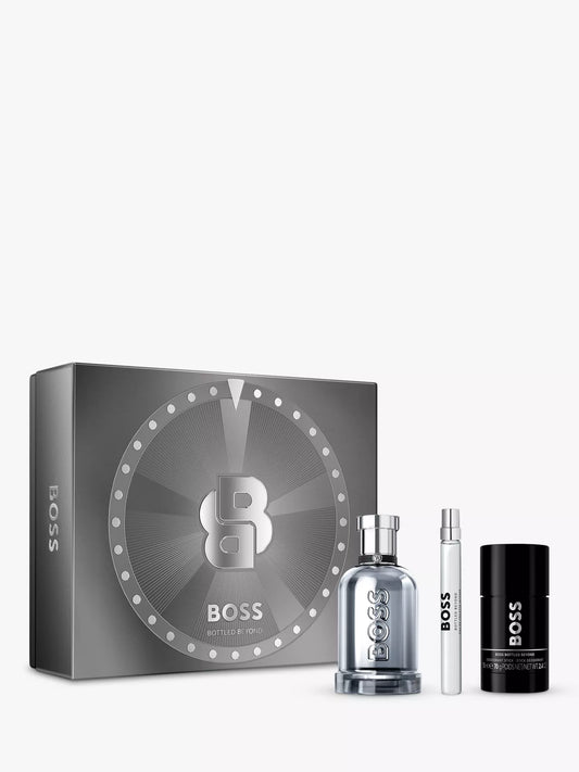 BOSS Bottled Beyond 100ml EDT Intense , 10ml Travel Spray & 75ml Deo Stick Gift Set