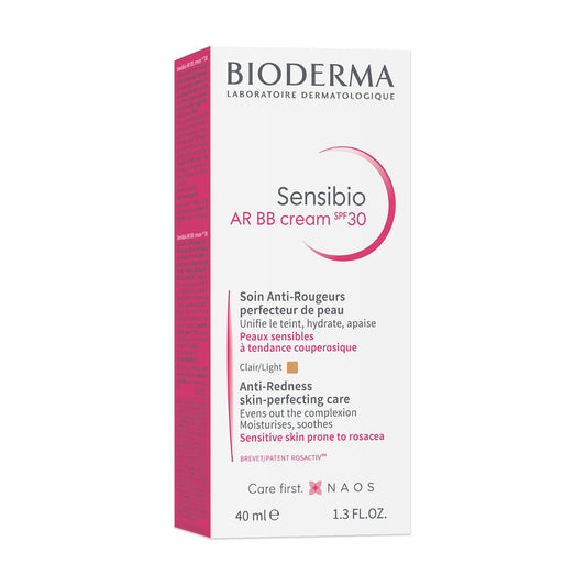 Bioderma Sensibio AR BB Cream SPF30 - Anti-Redness Tinted Moisturiser with Sun Protection for Soothing & Protecting Very Dry, Sensitive Skin, 40ml
