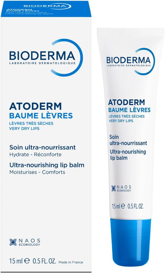 Bioderma Atoderm Ultra Moisturising Lip Balm Moisturiser for Dry and Chapped Lips 15ml