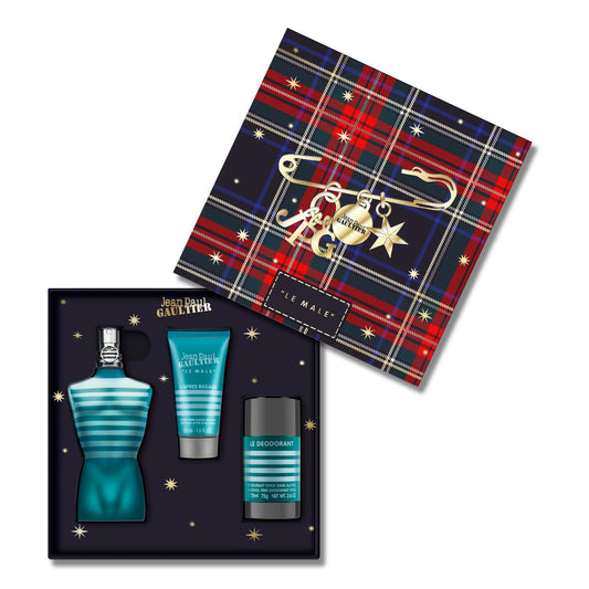 Jean Paul Gaultier Le Male 125ml EDT, 75ml Deo Stick & 50ml Aftershave Balm Gift Set