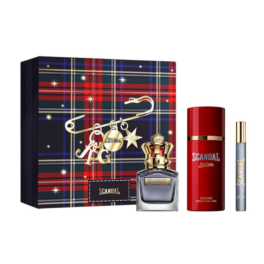 Jean Paul Gaultier Scandal Men's 50ml EDT, 150ml Deo Spray & 10ml Travel Spray Gift Set