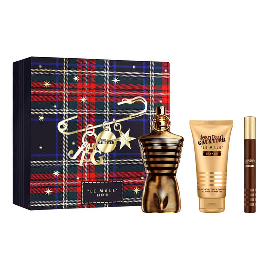 Jean Paul Gaultier Le Male Elixir 75ml EDP, 75ml Shower Gel & 10ml Travel Spray Gift Set