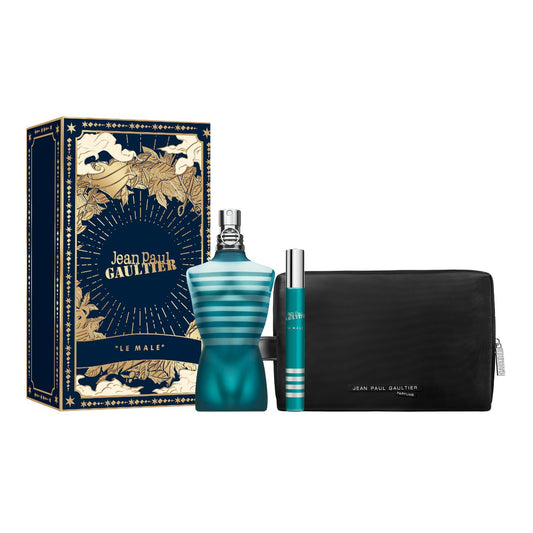 Jean Paul Gaultier Le Male 125ml EDT, 10ml Travel Spray & Pouch Gift Set