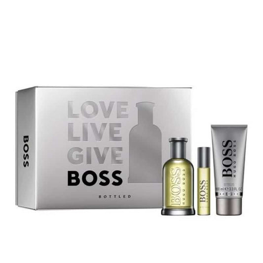 Hugo Boss Bottled Gift Set 100ml EDT Spray, 10ml EDT Spray & 100ml Shower Gel