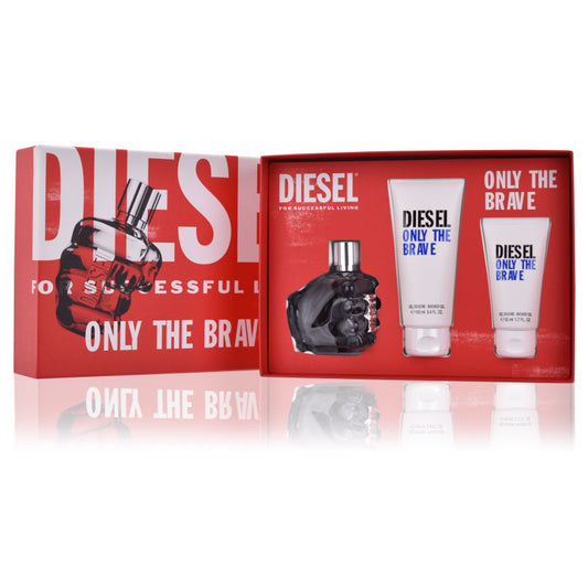 Diesel Only The Brave Gift Set 75ml EDT Spray, 100ml Shower Gel & 50ml Shower Gel