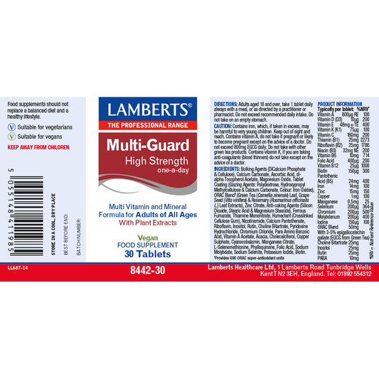 Lamberts Multi-Guard Multivitamin & Mineral Tablets - Food Supplement