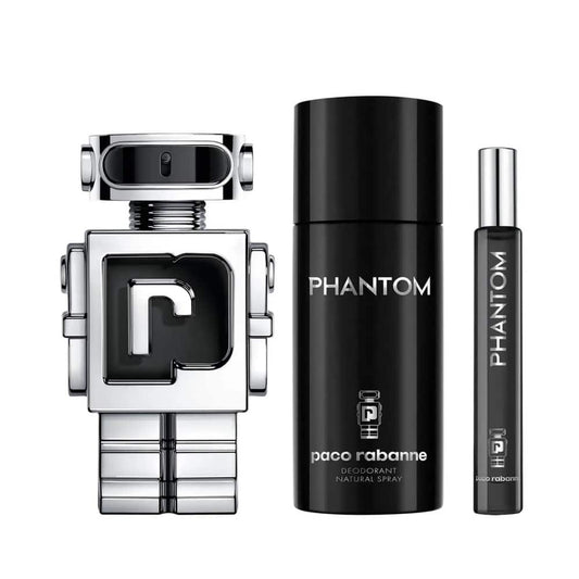 Paco Rabanne Phantom Gift Set 100ml EDT Spray, 150ml Deodorant Spray & 10ml Mini Spray