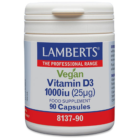 Lamberts Vegan Vitamin D3 1000iu (25µg) Algal-Origin Capsules 90 Capsules - Food Supplement