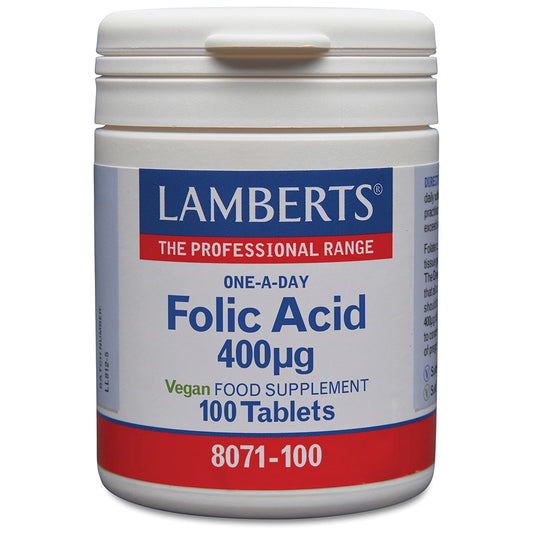 Lamberts Folic Acid 400µg Tablets 100 Tablets - Food Supplement