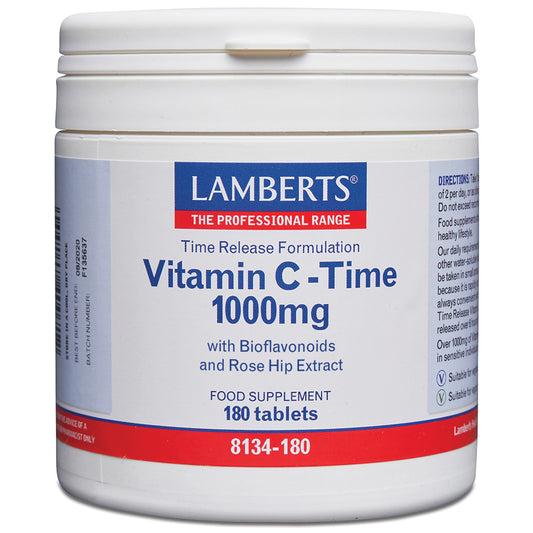 Lamberts Vitamin C Time Release 1000mg & Bioflavonoids Tablets 180 Tablets - Food Supplement