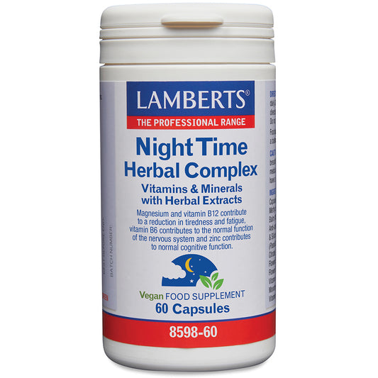 Lamberts Night Time Herbal Complex Magnesium, B Vitamins & Herbal Extracts Capsules 60 Capsules - Food Supplement