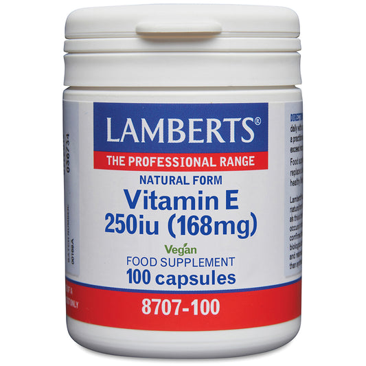 Lamberts Natural Vitamin E d-alpha Tocopherol 250iu Capsules 100 Capsules - Food Supplement