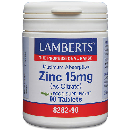 Lamberts Zinc 15mg Citrate Tablets 90 Tablets - Food Supplement