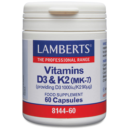 Lamberts Vitamins D3 1000iu & K2 (MK-7) 90µg Capsules 60 Capsules - Food Supplement