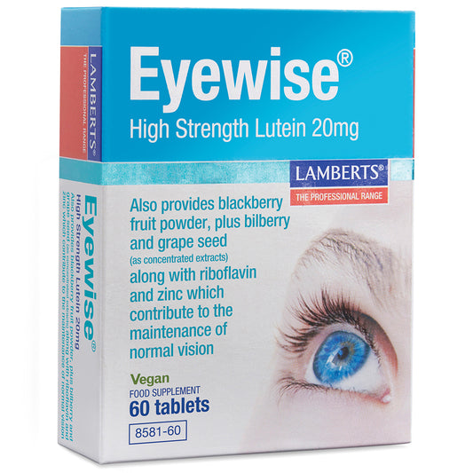 Lamberts Eyewise Lutein 20mg, Bilberry, Zinc & Riboflavin Tablets 60 Tablets - Food Supplement