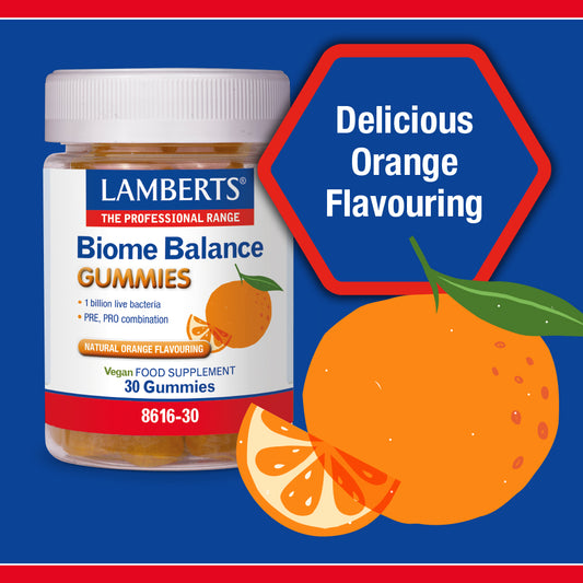 Lamberts Biome Balance Bacillus coagulans & FOS Gummies 30 Gummies - Food Supplement