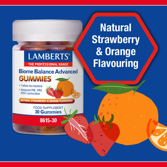 Lamberts Biome Balance Advanced Bacillus subtilis & Lactobacillus plantarum L-137 Gummies 30 Gummies - Food Supplement