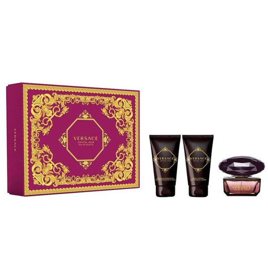 Versace Crystal Noir 50ml EDT, 50ml Shower Gel & Body Lotion Gift Set
