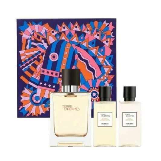 Hermès Terre D'Hermès Gift Set 50ml EDT Spray, 40ml Shower Gel & Aftershave Balm