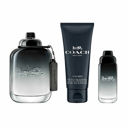 Coach For Men Gift Set 100ml EDT, 15ml EDT Travel Spray & 100ml Shower Gel