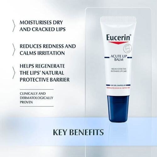 Eucerin Acute Lip Balm For Cracked Lips 10ml Free Delivery New and Authentic