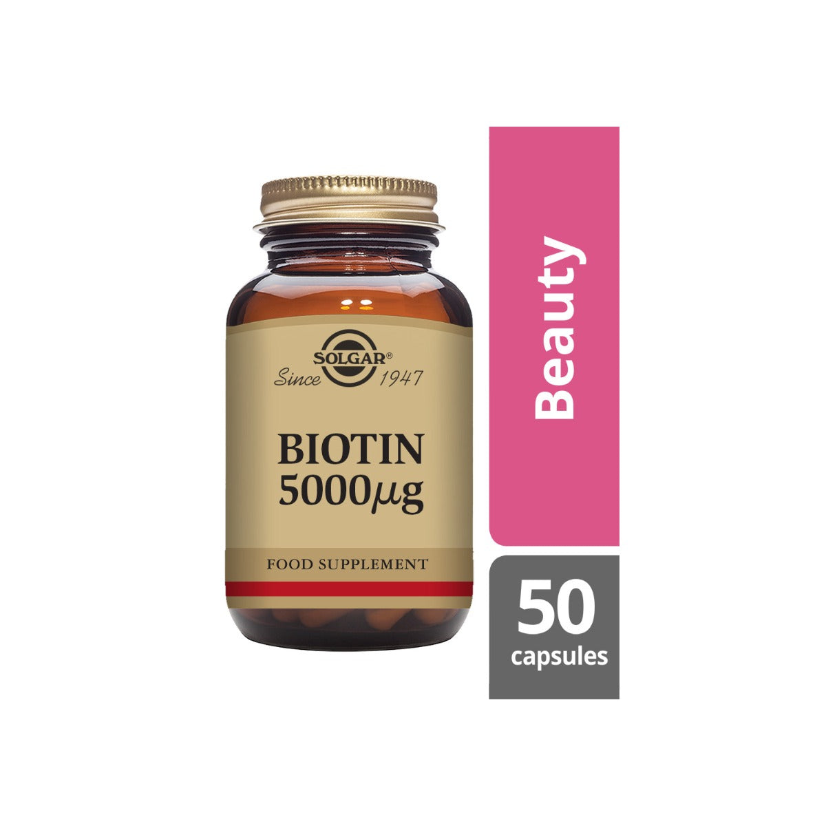 Solgar® Biotin 5000 µg Vegetable Capsules - 50 Pack