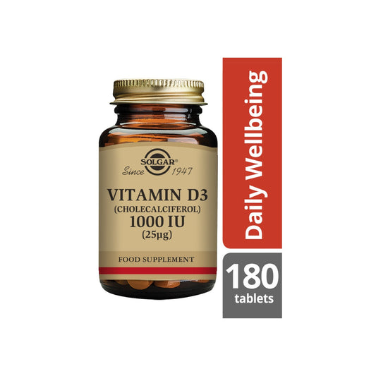 Solgar® Vitamin D3 (Cholecalciferol) 1000 IU (25 µg) Tablets - Pack of 180