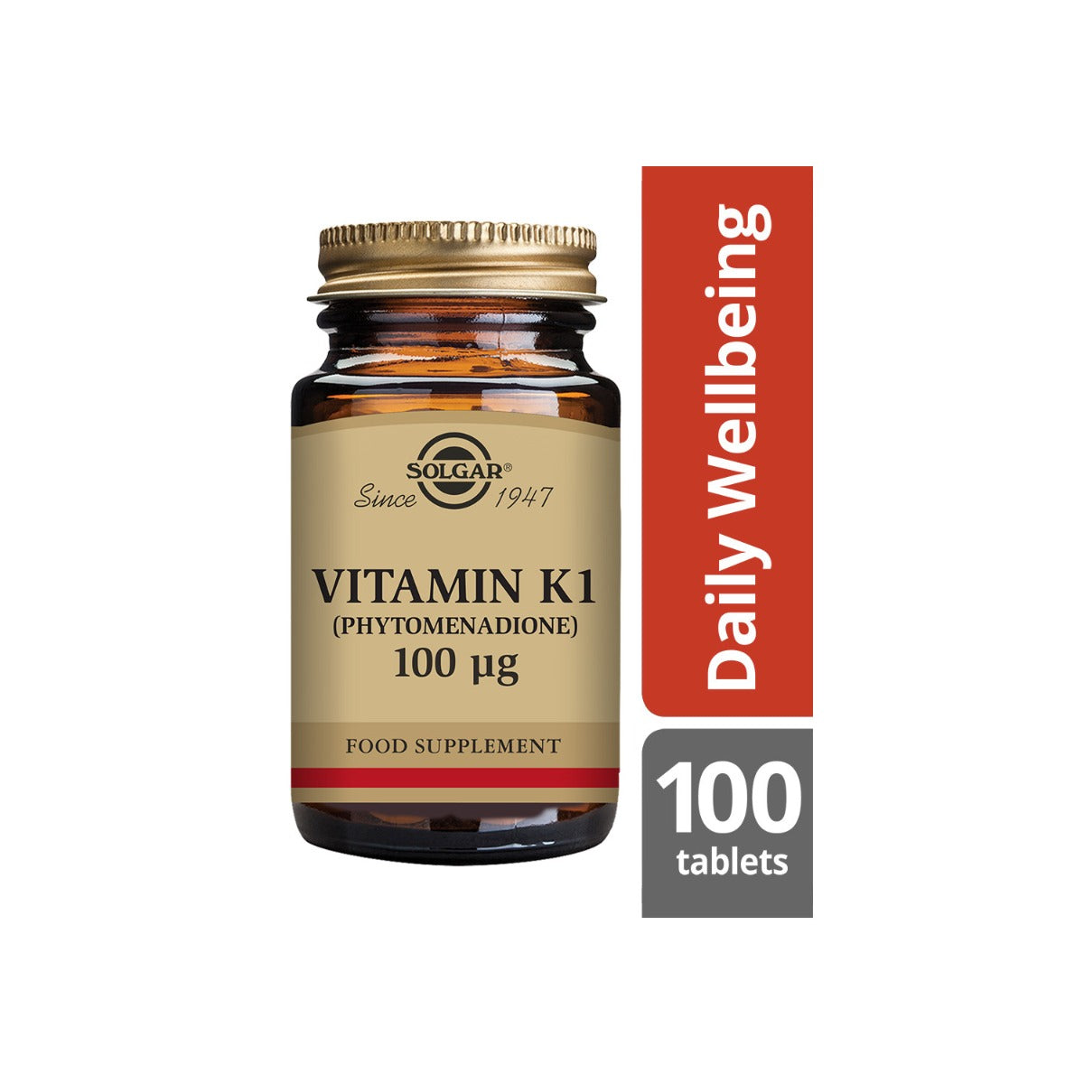 Solgar® Vitamin K1 (Phytomenadione) 100 µg Tablets - Pack of 100