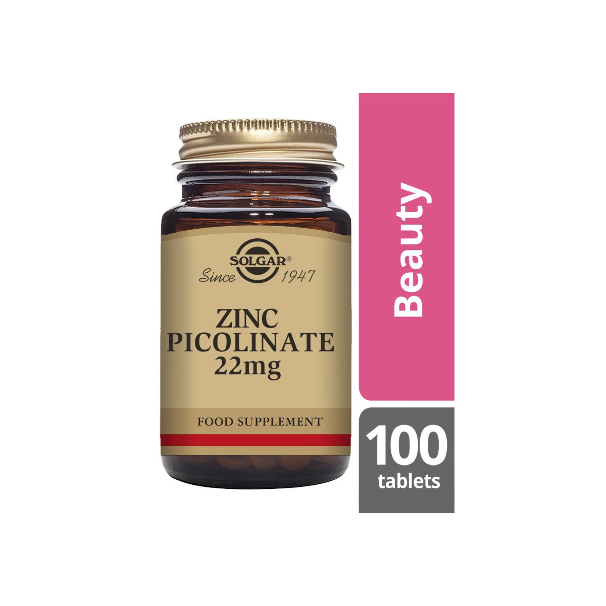 Solgar® Zinc Picolinate 22 mg Tablets - 100 Pack