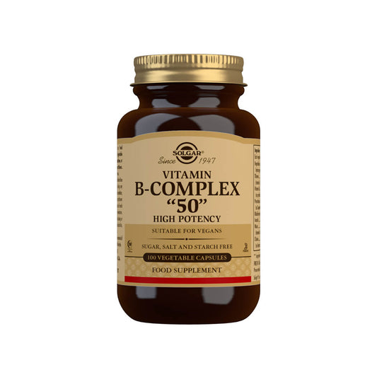 Solgar® Vitamin B-Complex "50" High Potency Vegetable Capsules - Pack of 100