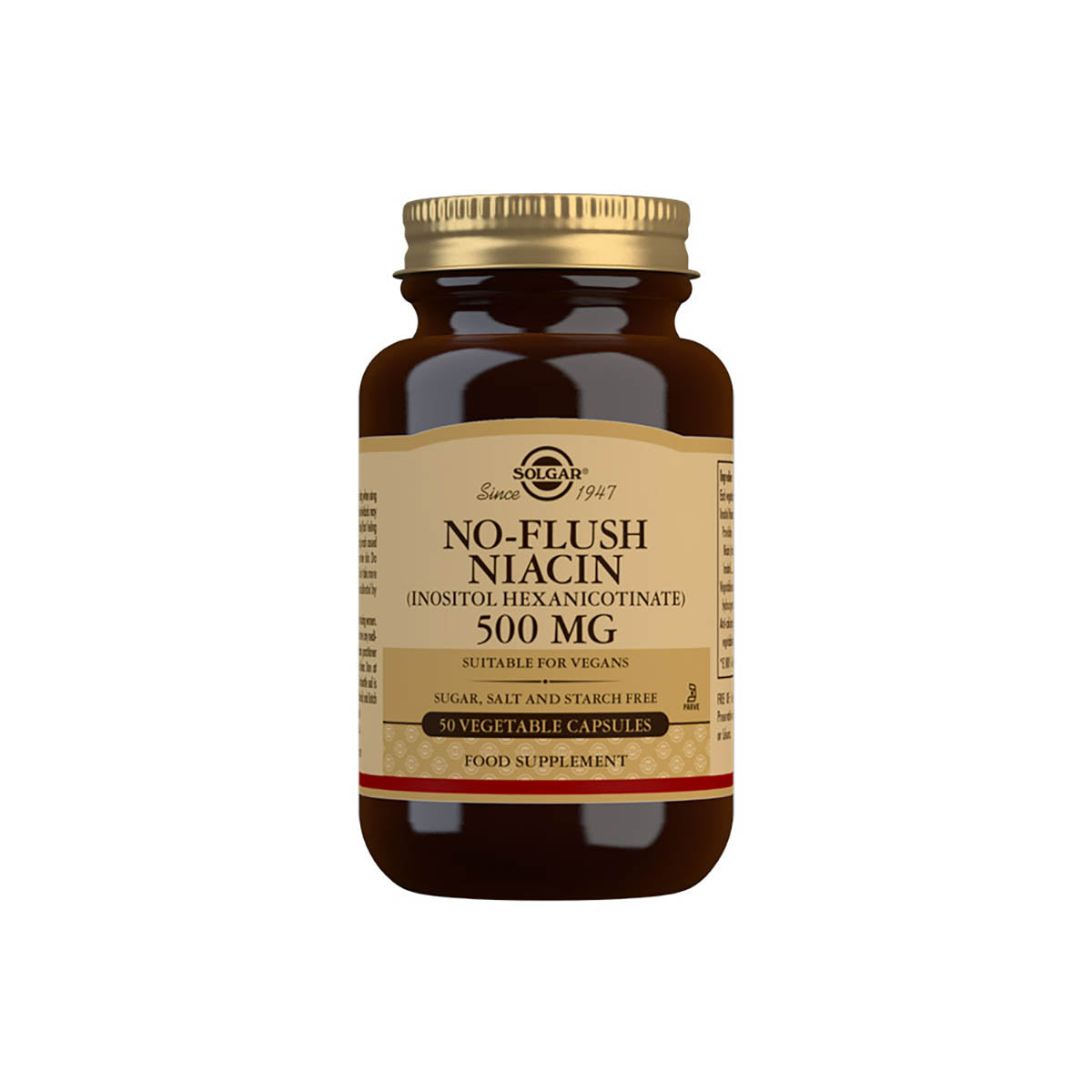 Solgar® No Flush Niacin 500 mg Vegetable Capsules - 50 Pack