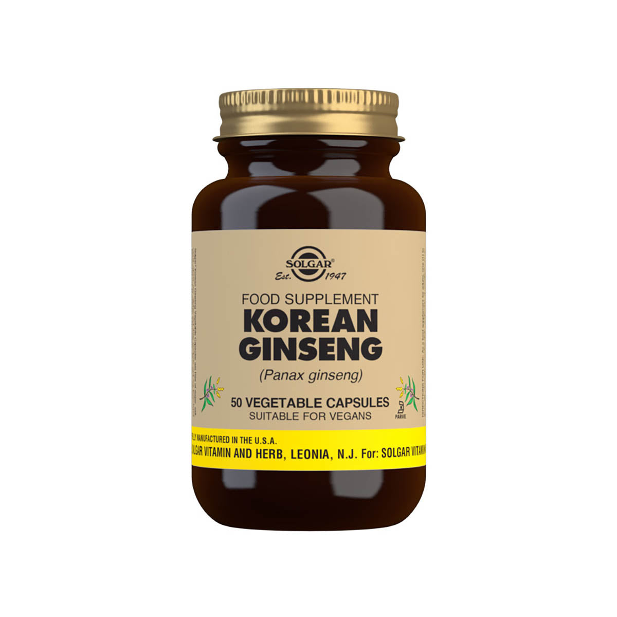 Solgar® Korean Ginseng Vegetable Capsules - Pack of 50