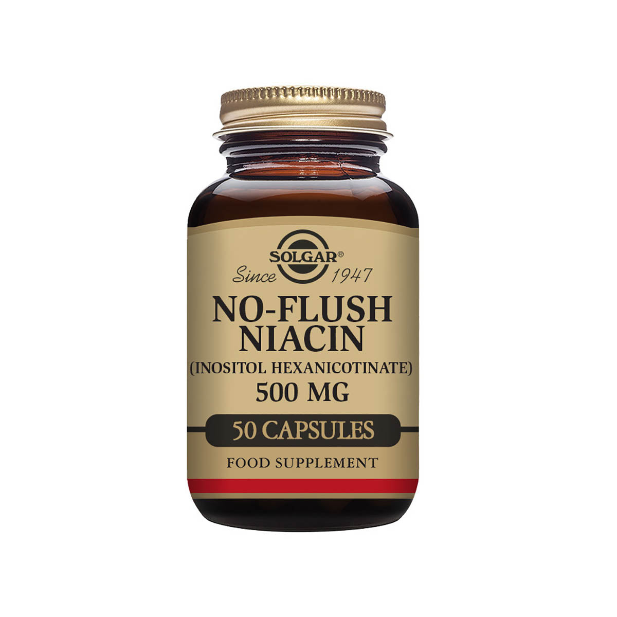 Solgar® No Flush Niacin 500 mg Vegetable Capsules - 50 Pack