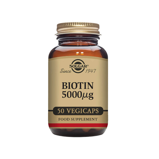 Solgar® Biotin 5000 µg Vegetable Capsules - 50 Pack